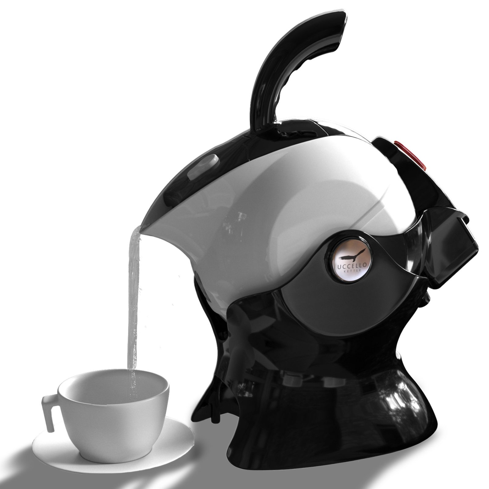 Uccello Kettle in black and white - the perfect daily living aid